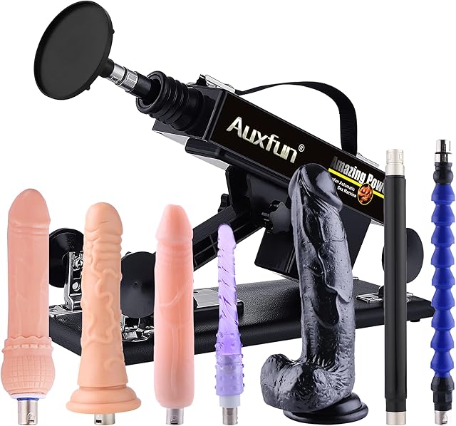 AUXFUN Sex Machine Love Machine Fuck Machine with Suction Cup Adapter,Automatic Dildo Machine Thrusting Machine with 3 XLR Connector,Fucking Machine Couple Sex Toys 8 Attachments for Male and Female