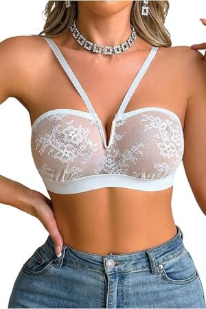 Lace Bras for Women Wireless Bra Sheer Non Padded Comfort Everyday Bralette