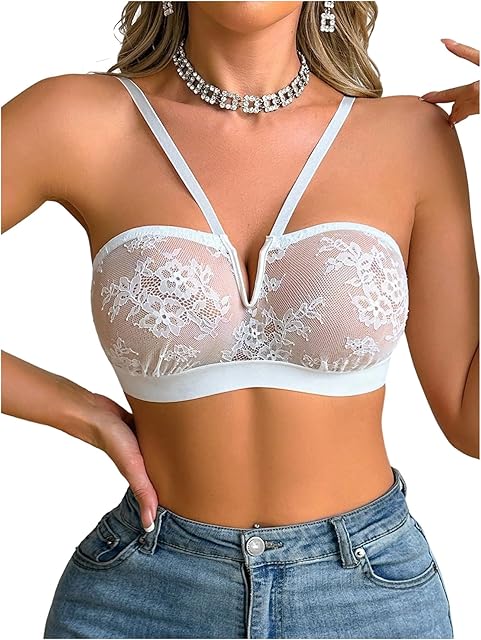 Lace Bras for Women Wireless Bra Sheer Non Padded Comfort Everyday Bralette