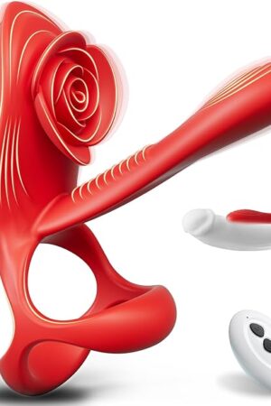 Vibrating Cock Ring Penis Sleeve, Sex Toys for Men Penis Ring Vibrator with Rose Clitoral Stimulator 10 Vibrations, Adult Toys for Men & Women Couples Vibrator, Male Sex Toy Couple Sex Toys