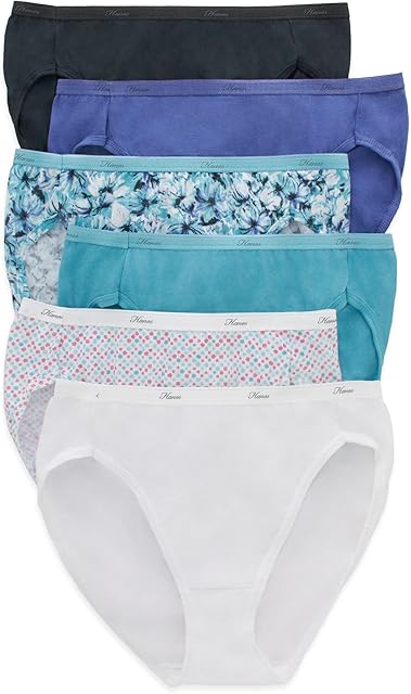 Women's Panties Pack, High-cut Cotton Briefs, Hi-cut Cotton Underwear, 6-pack (Colors May Vary)
