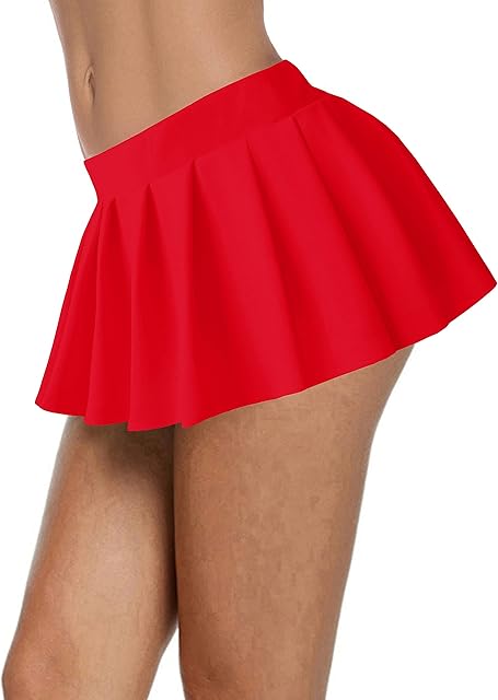 Women Sexy Stretchy Elastic Waist Pleated Ruffle Mini Skirt for Schoolgirl Outfits