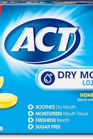 ACT Dry Mouth Lozenges With Xylitol, 36-Count, Sugar Free Honey-Lemon