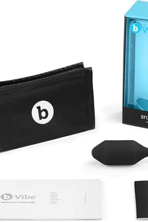 b-Vibe Snug Plug 2, Weighted Silicone Butt Plug, Beginner Anal Plugs - Sex Toys for Adults, 114g (Black)