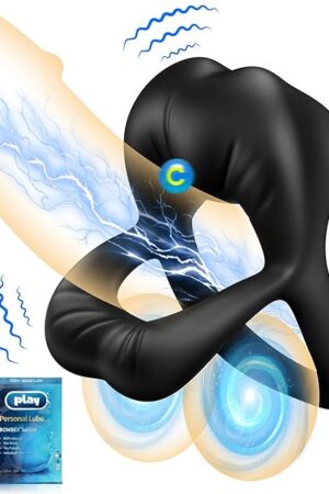 Vibrating Cock Ring Sex Toys for Men - Penis Ring Vibrator with Sexy Lip Clitoris Stimulator, Cockring Adult Toys for Couples Kinky Male Erection Pleasure, 9 Vibrations Mens Vibrators Sex Toy