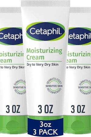 Cetaphil Face & Body Moisturizer, Hydrating Moisturizing Cream for Dry to Very Dry, Sensitive Skin, NEW 3 oz Pack of 3, Fragrance Free, Non-Comedogenic, Non-Greasy