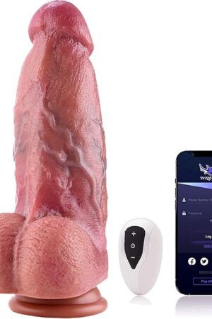 2.9'' Diameter Thick Huge Realistic Dildo with App Controlled, 9.64 Inch Silicone Sex Toy for Her, Big Dildos with Suction Cup, Vibrator Dildo with Dual Density