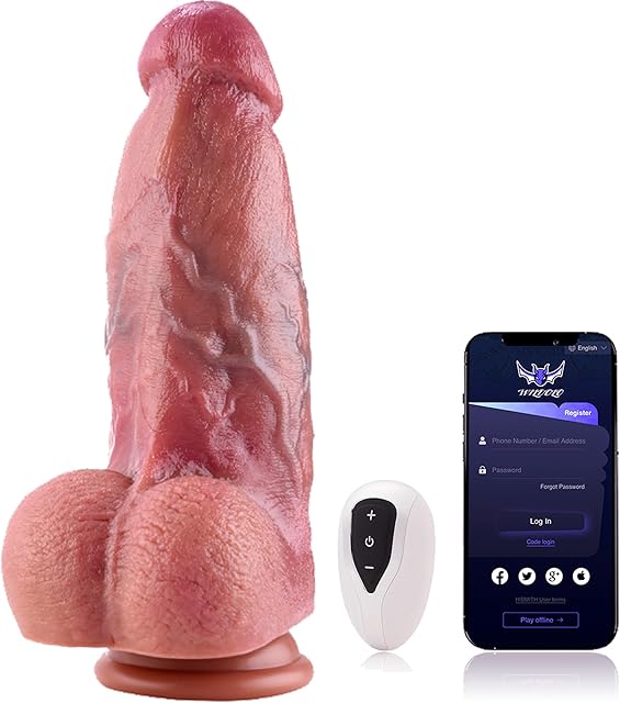 2.9'' Diameter Thick Huge Realistic Dildo with App Controlled, 9.64 Inch Silicone Sex Toy for Her, Big Dildos with Suction Cup, Vibrator Dildo with Dual Density