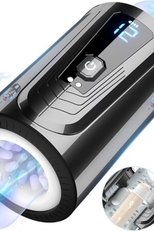 Automatic Male Masturbator Sex Toys for Men, Open-Ended Male Sex Toys Pocket Pussy Male Vibrator with 12 Vibrating Modes for Penis Stimulation, Mens Sex Toy Adult Toys Blowjob Sex Machine Male Stroker