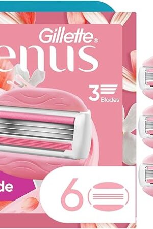 Gillette Venus ComfortGlide White Tea Women's Razor Blades, 3-Blade Razor Refills, 6 Count