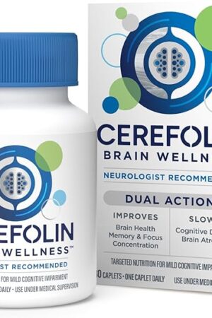 Brain Wellness, Targeted Nutrition for Cognitive Support, Improves Memory, Focus & Concentration, L-Methylfolate, NAC, B12, Neurologist Recommended (30 Count)