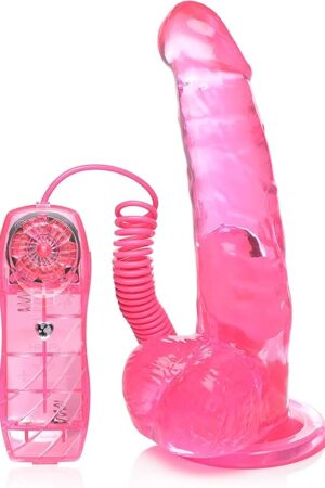 7.5 Inch Suction Cup Vibrating Dildo Sex Toy | Battery Operated, Multi-Speed Vibrations | Pink