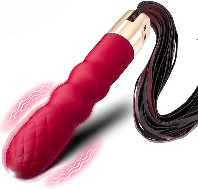 Vibrating Sex Whip Sexy Toys - BDSM Whip Sex Bondage with 10 Vibrations Adult Toy for Anal Nipple Clitoral Stimulator, Leather Sex Whips Floggers Adult Play for SM Cosplay BDSM Sex Toys - S&M Whips