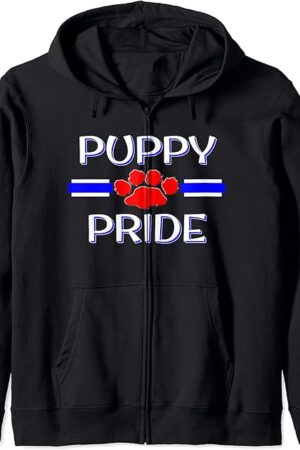 BDSM Puppy Fetish Pride, Human Pup Play, Dom Sub Kink Gift Zip Hoodie
