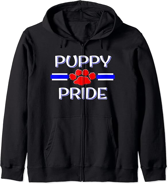 BDSM Puppy Fetish Pride, Human Pup Play, Dom Sub Kink Gift Zip Hoodie