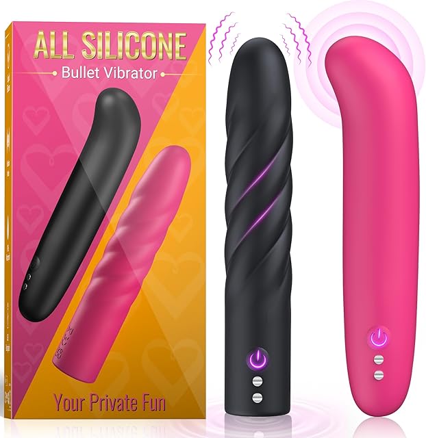 Bullet Vibrators Mini Vibrator - Bullet Vibrator Discreet Vibrator Small, 2 Pcs Value Pack Sex Toys Female Vibrator with 10 Modes, All Silicone Rechargeable Vibrators for Clitoral Stimulation