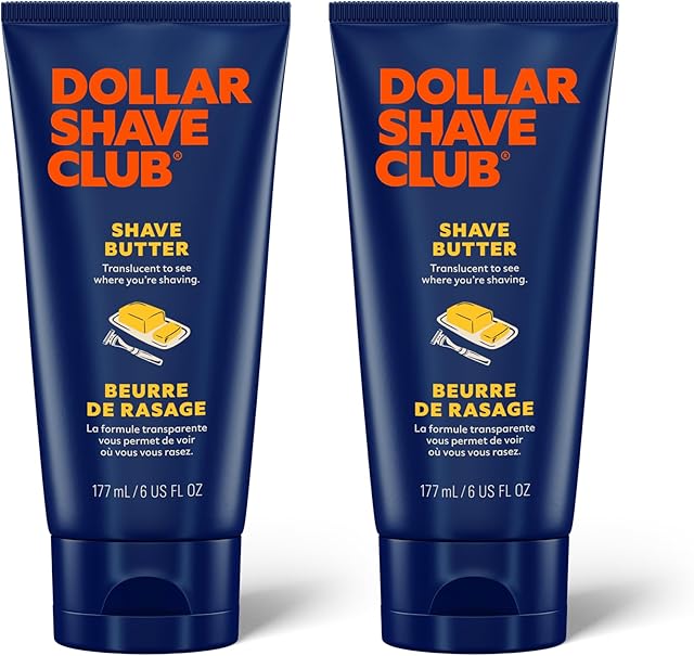 Dollar Shave Club | Shave Butter 2-Pack | For Sensitive Skin, A Translucent Shaving Cream & Gel Alternative, Designed For A Gentle Glide, Helps To Fight Razor Bumps and Ingrown Hairs, Blue