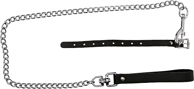 Buckling Cock Ring and Chain Leash Set