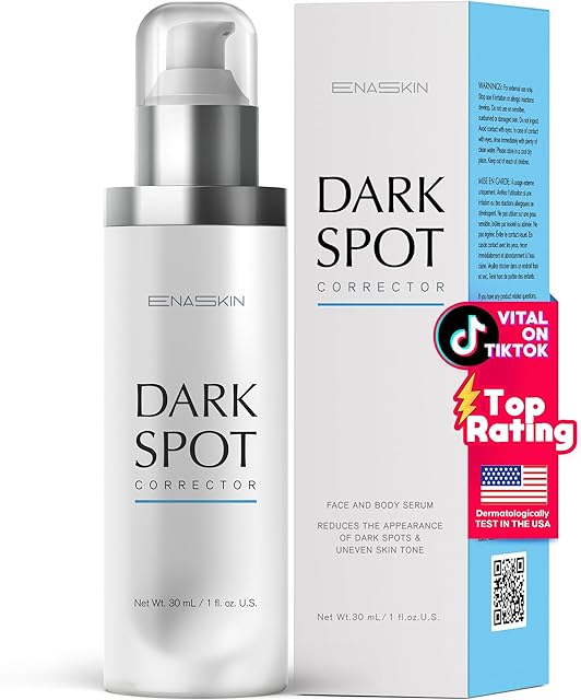 EnaSkin Dark Spot Remover Face & Body Serum: Age Spot Sun Spot Freckles Melasma Brown Spot - Advanced Formula with Niacinamide for Women and Men (10 Fl Oz)