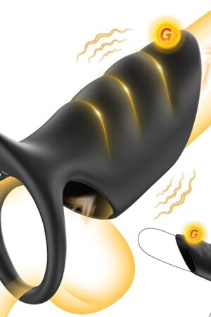 Vibrating Cock Ring Penis Sleeve Vibrator, 10 Vibrations Penis Extender Adult Sex Toys for Men Penis Testicles G Spot Stimulation Penis Ring Vibrator, Couples Sex Toys Male Erection Female Pleasure