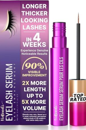 VieBeauti Lash Serum for Eyelash Growth: Eyelash Growth Serum with Advanced Formula to Boost Longer Fuller and Thicker Looking Lashes - Vegan & Cruelty-Free for Sensitive Eyes 3mL
