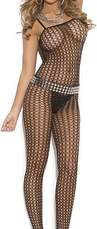 Women's Crochet Bodystocking with Open Crotch Plus Size