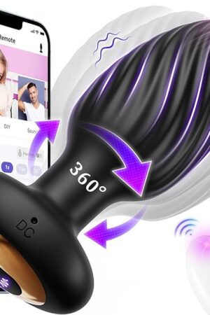 360? Rotation Adult Sex Toys for Men Prostate Massager - Swirl Surround Stimulate Prostate Point APP Remote Control, Adult Toys Anal Plug Vibrating Butt Plug with 9 Vibrating, Anal Toys Vibrator Mens