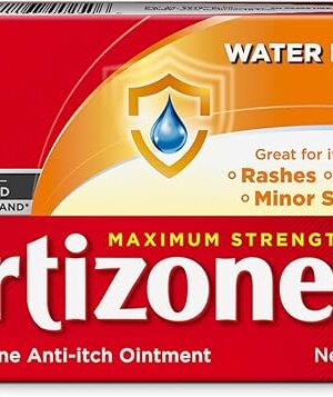 Cortizone-10 Maximum Strength Water Resistant Itch Relief Ointment, 1% Hydrocortisone, Fast-Acting, Anti-Itch Cream for Bug Bites, Rash, Eczema, Psoriasis, Poison Ivy, Oak, Sumac & More, 2 oz