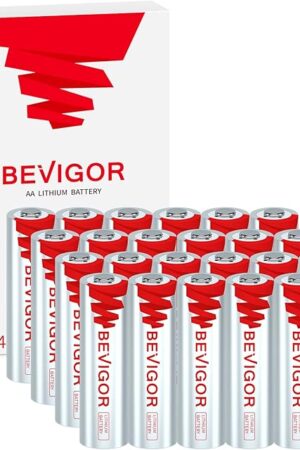 BEVIGOR Lithium AA Batteries 24 Pack, Long Lasting 15V 3000mAh AA Battery, 20-Year Shelf Life Lithium Batteries for Blink Camera, Flashlight, Microphone, Alarm System?Non-Rechargeable?