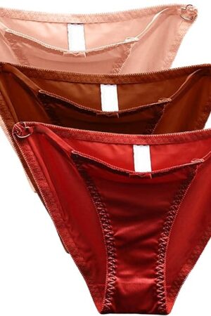 Womens Sexy Panties Seamless Satin Low Waist Bikini Briefs Hipster Lingerie G String Thong Cheeky Underwear