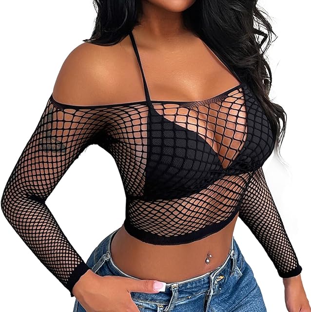 Women Sexy Lingerie Fishnet Top Exotic Beach Cover Up