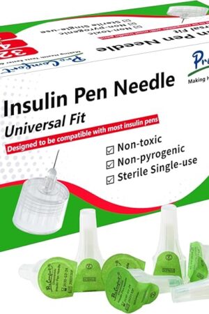 32G 4mm (5/32") Insulin Pen Needles, 100 Count Diabetic Needles for Insulin Injections, Universal Fit Compatible with Most Pen Injector Device Super Thin for Diabetes Comfortable Injection