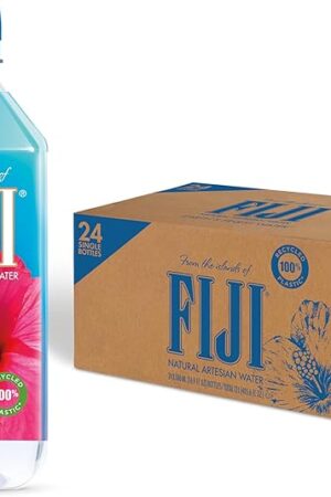 FIJI Natural Artesian Bottled Water 500mL / 169 Fl Ounce (Pack of 24) - 100% Natural Electrolytes