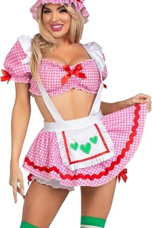 Womens 3 Pc Berry Babe Costume Dress Halloween Costume for Women