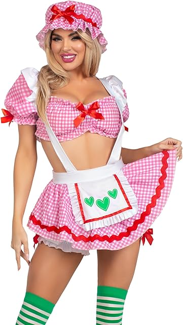 Womens 3 Pc Berry Babe Costume Dress Halloween Costume for Women