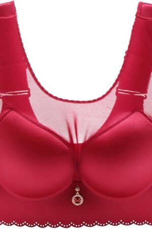 Women's Wireless Bra Full Coverage Everyday Comfortable Bralette Mesh Retro T-Shirt Bras