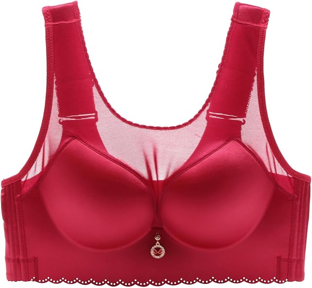 Women's Wireless Bra Full Coverage Everyday Comfortable Bralette Mesh Retro T-Shirt Bras