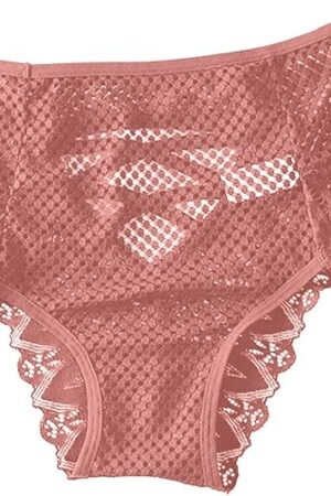 Women's Sexy Lace Panties Cheeky Briefs Underwear High Waisted Mesh Breathable Underpants Lingerie