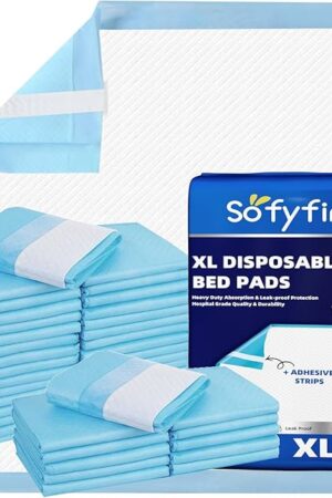 Bed Pads with Adhesive Strip 30"x36" Thicken Elderly Adults Incontinence Underpads Disposable,Heavy Duty Absorbent Chucks Waterproof,XL Extra Large Puppy Pee Training Pad[25 Pads]