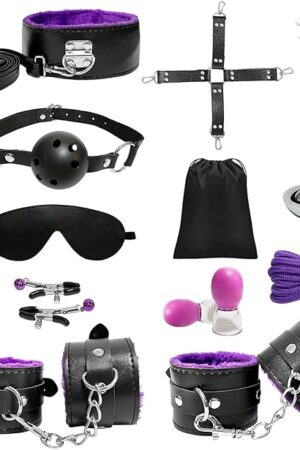 BDSM Kit Bondage Set,Upgrade17 PCS Bondage Set with Storage Bag,Adults Restraints Couples Sex Toys, Sexuales Pleasure SM Toy for Women and Men