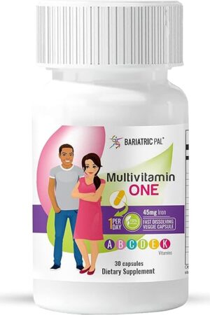 BariatricPal Multivitamin ONE 1 per Day! Bariatric Multivitamin Capsule with 45mg Iron (30 Count)