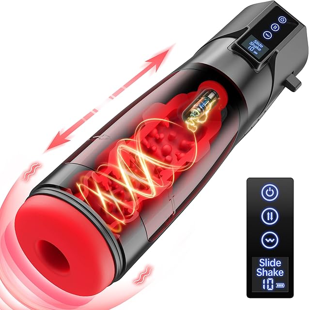 Automatic Male Masturbator Sex Toys for Men - Sex Toy Adult Toys Pocket Pussy Penis Pump Sex Machine, 3D Male Stroker Masturbators with 10 Vibrating & 8 Thrusting & LCD Display