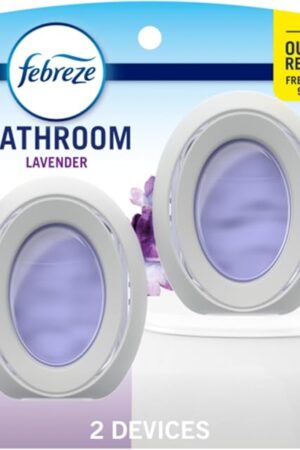 Febreze Small Spaces Air Freshener, Odor-Fighting, Plug In Alternative, Air Fresheners for Home and Bathroom and Kitchen, Closet Air Fresheners, Light Lavender Scent, 2 Count