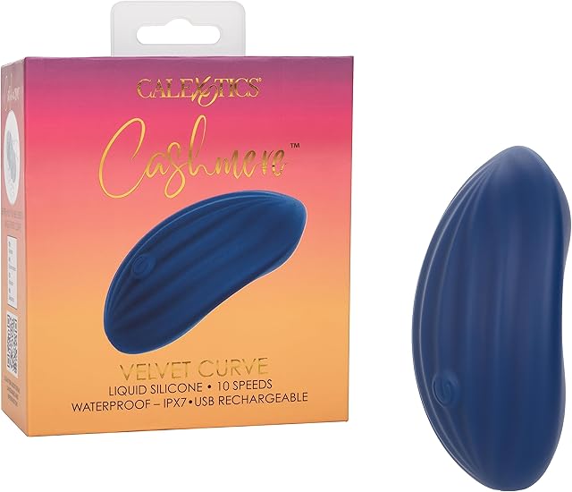 CalExotics Cashmere Velvet Curve Vibrating Massager, Clitoral Mini Vibrator for Women - SE-4364-05-3