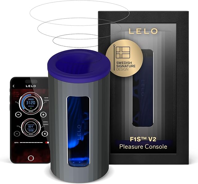LELO F1S V2 Waterproof Sucking Male Masturbator, Male Sex Toys, Pocket Pussy Men, Sex Toys for Men, Male Masturbators with 4 Vibrating Patterns, Blue