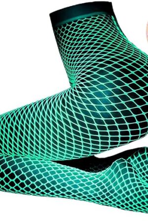 Glow in the Dark Fishnets Stockings, High Waist Tights Party Stockings for Womens