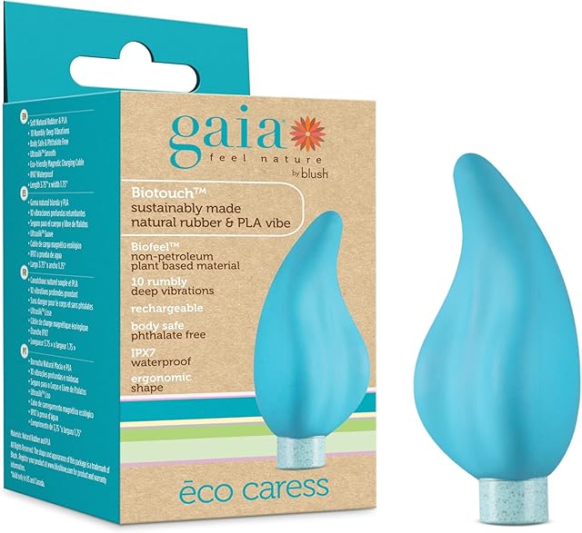 Blush Adult Sex Toys - Gaia Eco Caress Plant Based Powerful Mini 3.75" Wearable Panty Vibrator for Vaginal & Anal Stimulation - Personal Massager for Clitoral Nipple Play - Women Couples Pleasure Toy