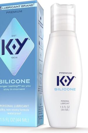 K-Y Silicone Lube, Premium Personal Lubricant, Silicone-Based Formula, Safe to Use with Condoms, for Men, Women and Couples, 1.5 Fl Oz