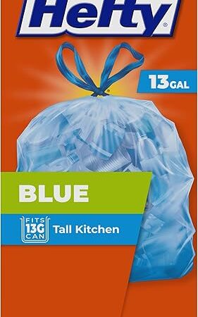 Hefty Blue Trash Bags, Blue, 13 Gallon, 60 Count