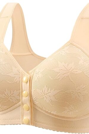 Daisy Bras for Older Women Sexy Front Closure Bras Plus Size Everyday Bras No Underwire Breathable Push Up Bra